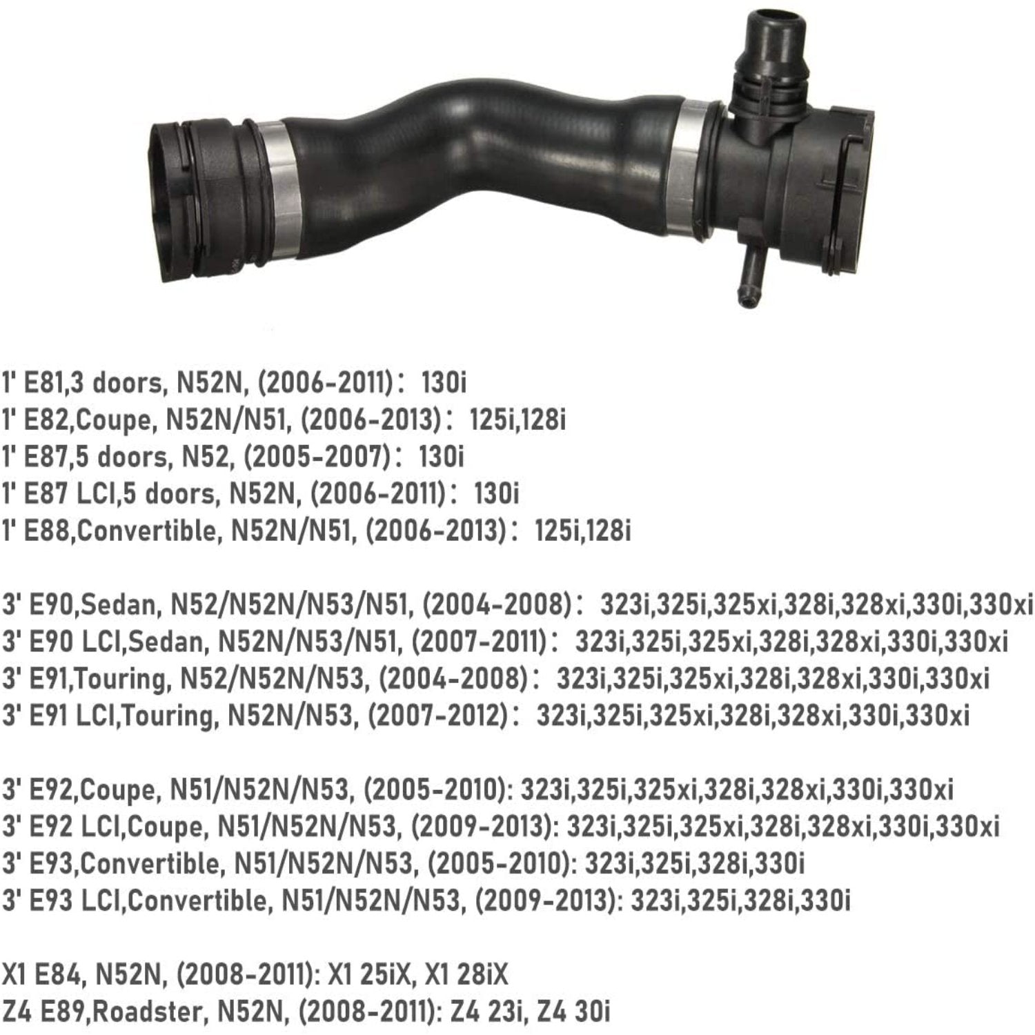 For BMW 1'/3'/X1/Z4 Upper Radiator Hose - 17127531579 | YDSSTORE