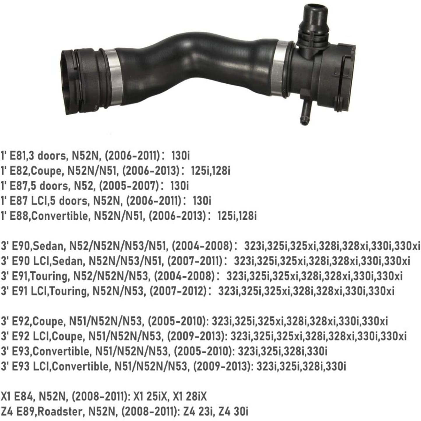 For BMW 1'/3'/X1/Z4 Upper Radiator Hose - 17127531579 | YDSSTORE