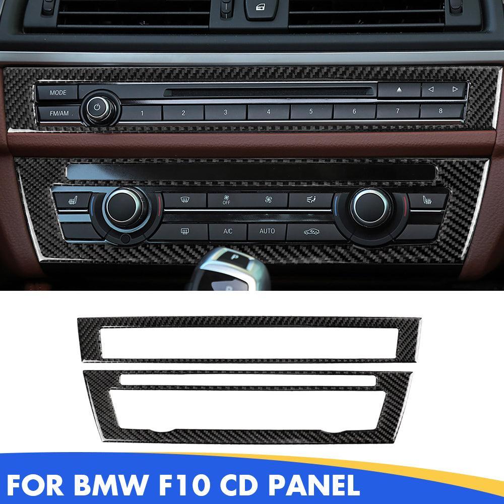 YDSSTORE Carbon Fiber Center Console Air Conditioner Panel Cover Trim for BMW 5 Series F10 F11 F18 520i 528i 530i 535d 535i 550i (2011-2017) – Black. 1PCS-autoydsstore