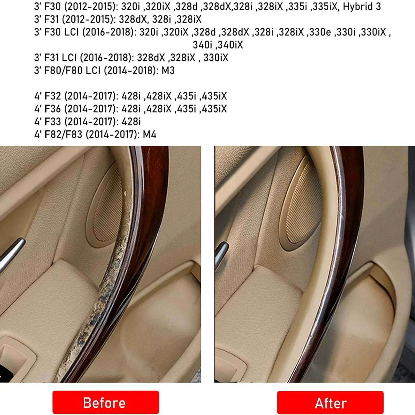 For BMW 3 Series Car Door Handle-F30/F31/F80 | Beige 2pcs Modified | YDSSTORE