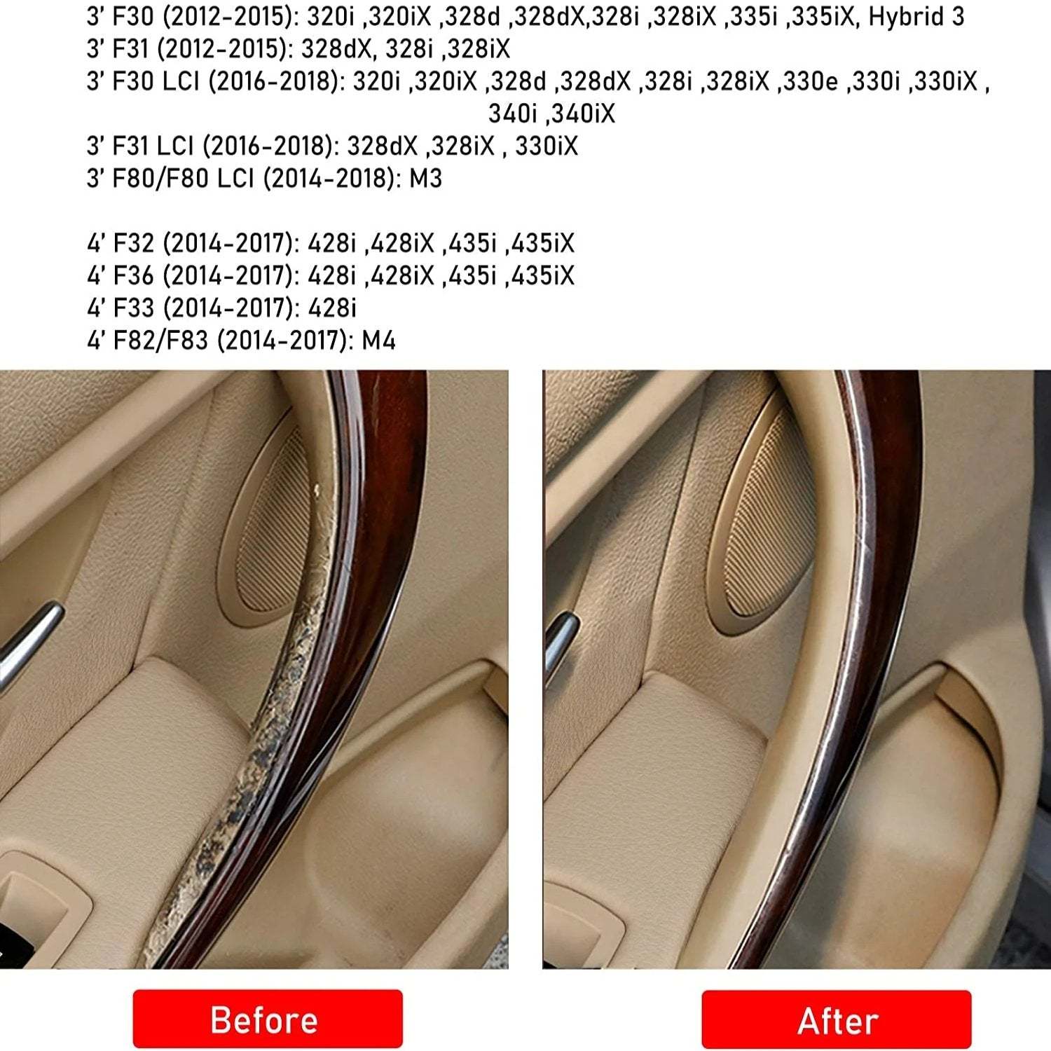 For BMW 3 Series Car Door Handle-F30/F31/F80 | Beige 2pcs Modified | YDSSTORE