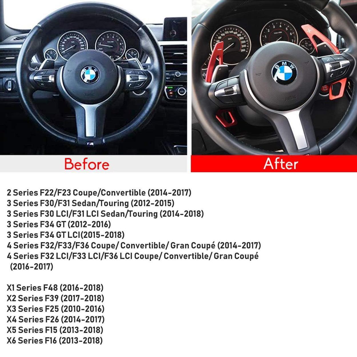 YDSSTORE Aluminum Metal Paddle Shifter Extensions for BMW (2. 3. 4. X1. X2. X3. X4. X5. X6 Series F30 F31 F15 F16 F25 F26)-autoydsstore