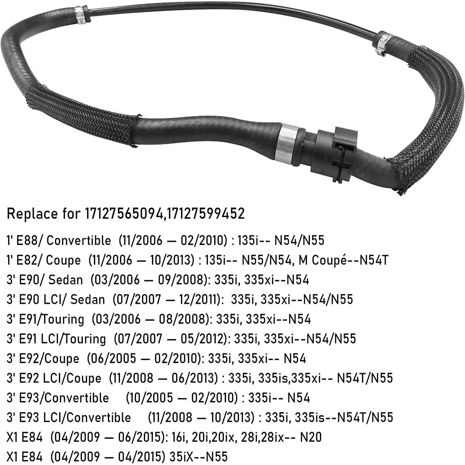 Modified For BMW 1'/3'/X1 Upper Radiator Hose | YDSSTORE