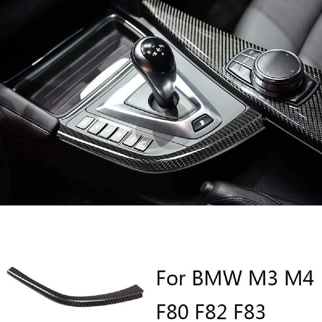Real Carbon Fiber Car Gear Shift L Shape Strips Trim for BMW F80 F82 F83 M3 M4 2014-2018 Left Hand Driving Accessories-autoydsstore