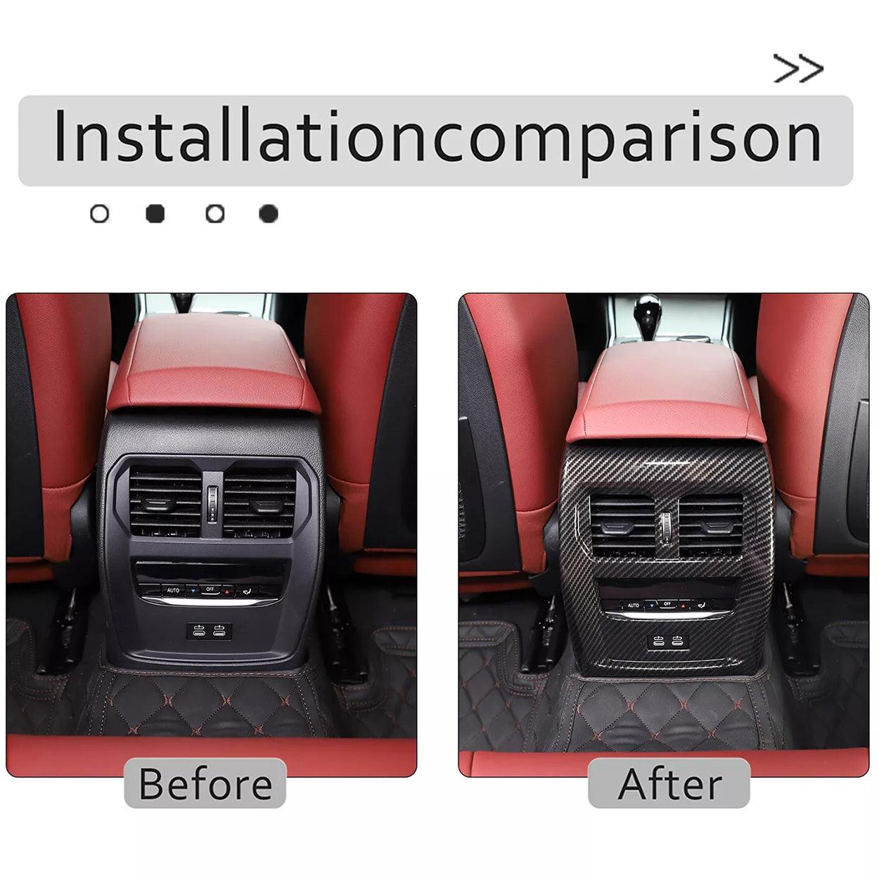 Carbon Fiber Style Rear Air Vent Outlet Frame Trim for BMW 4 Series G22 G23 (2020-2024)-autoydsstore