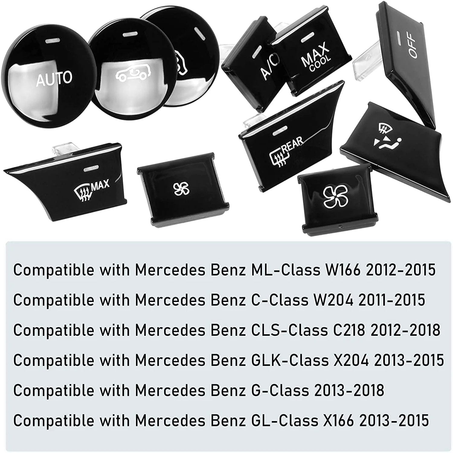11PCS-For Mercedes Benz A/C Climate Control Button Covers | YDSSTORE