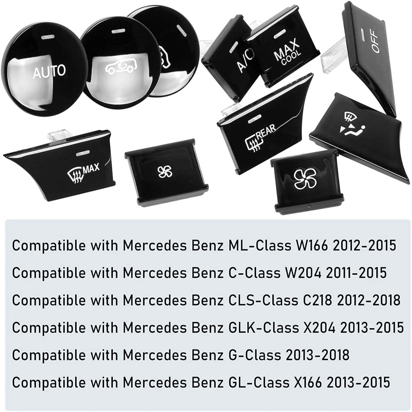 11PCS-For Mercedes Benz A/C Climate Control Button Covers | YDSSTORE