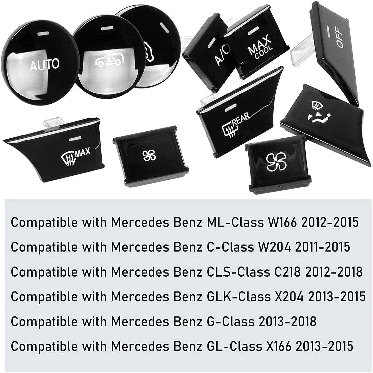 11PCS-For Mercedes Benz A/C Climate Control Button Covers | YDSSTORE