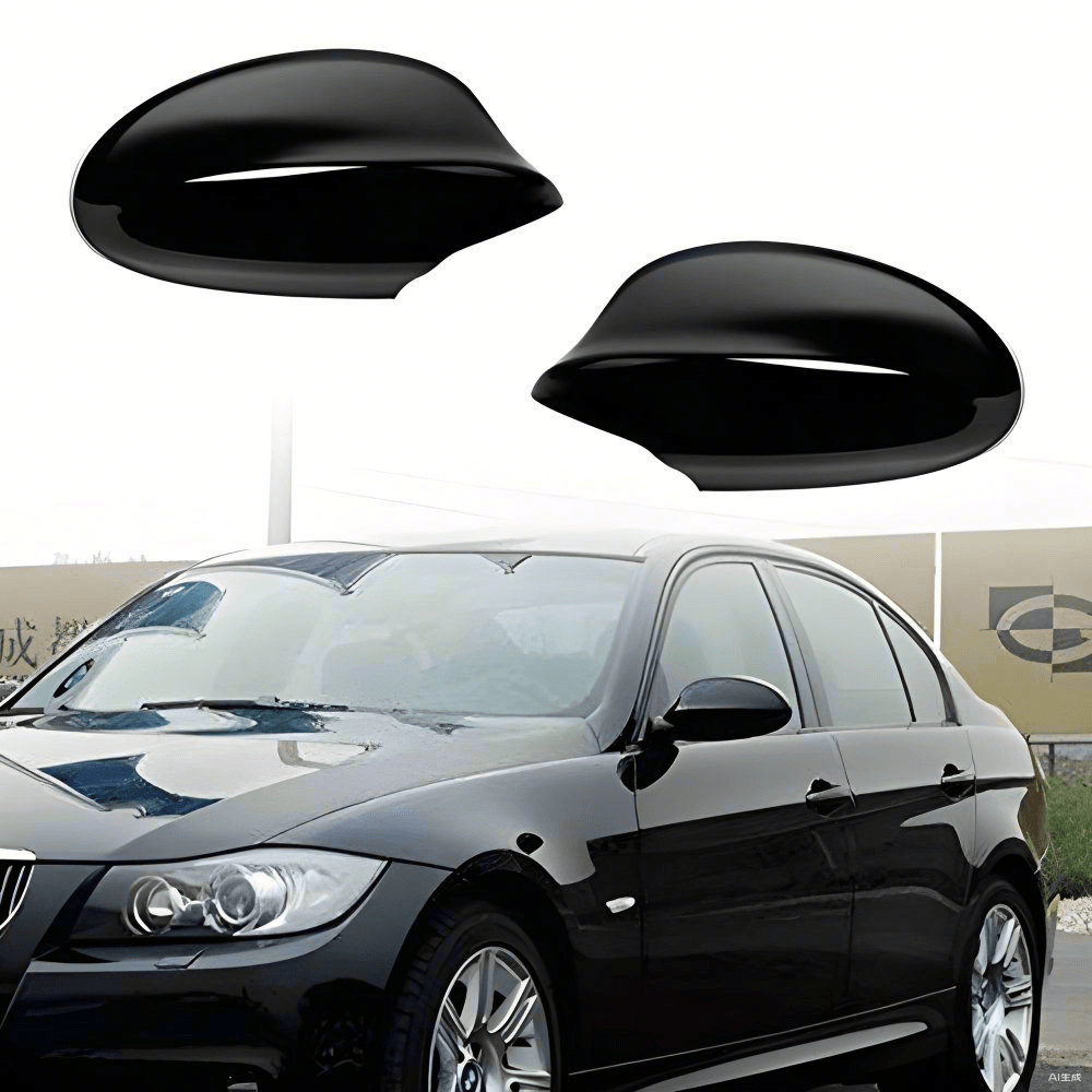 Left and Right Side Mirror Cover Caps for 2005-2008 BMW E90 E91 323i 325i 328i 335i Pre-LCI