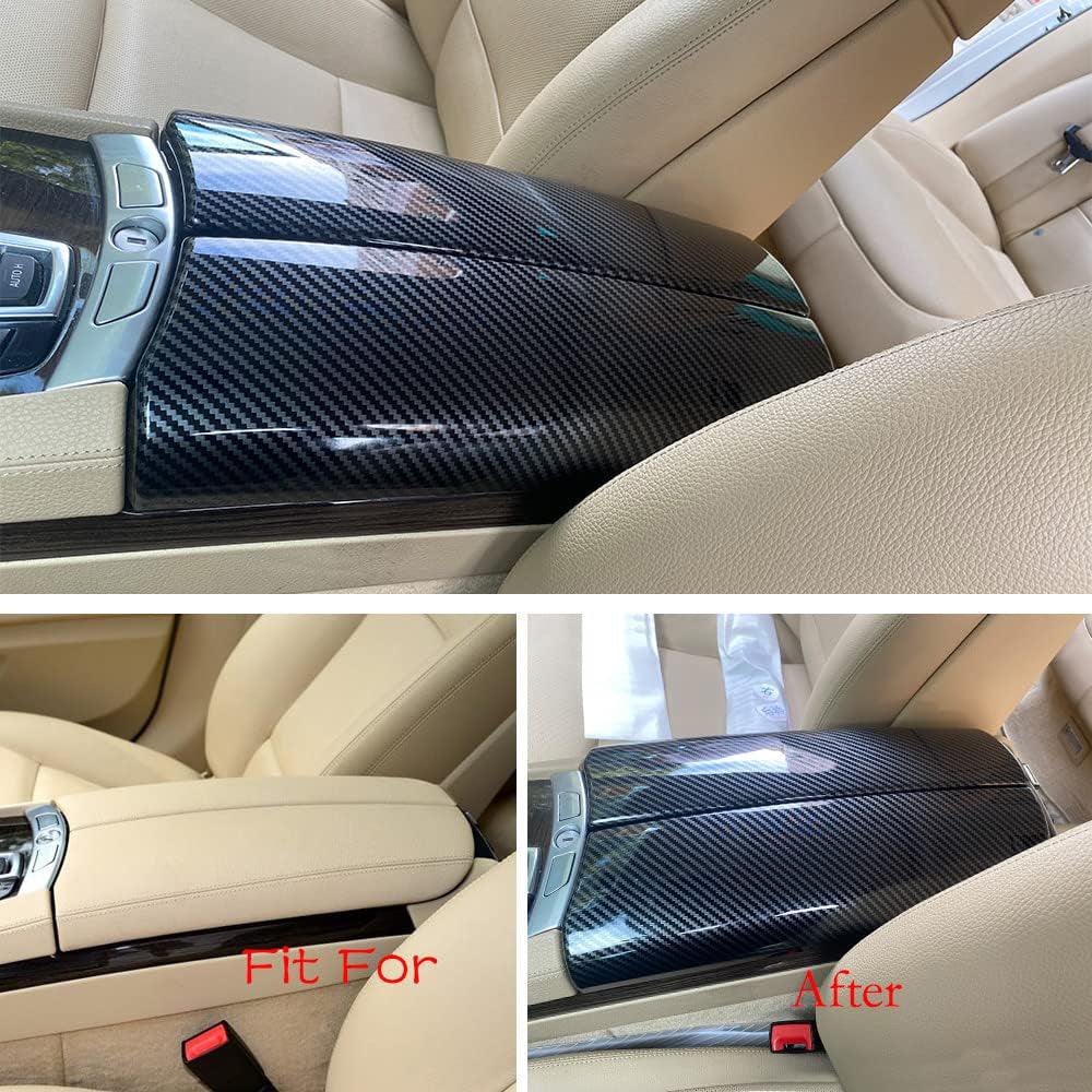YDSSTORE  for BMW 7 Series F01 F02 2009-2015 ABS Carbon Fiber Color Car Interior Center Armrest Box Cover Console Box Storage Box Trim Covers (740i 740Li 750i 750Li 760Li)-autoydsstore