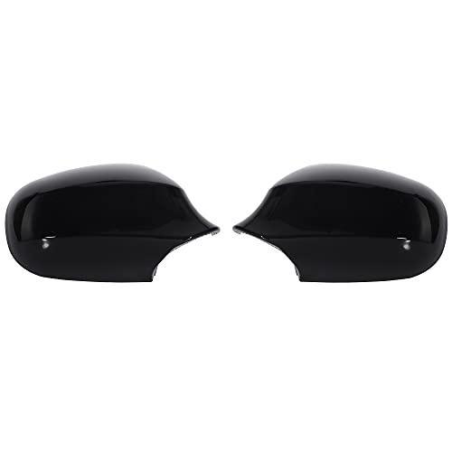 Pair Car Exterior Rear View Mirror Housing Door Wing Mirror Covering Cap for BMW 323i 328i 335d 335i Black-autoydsstore