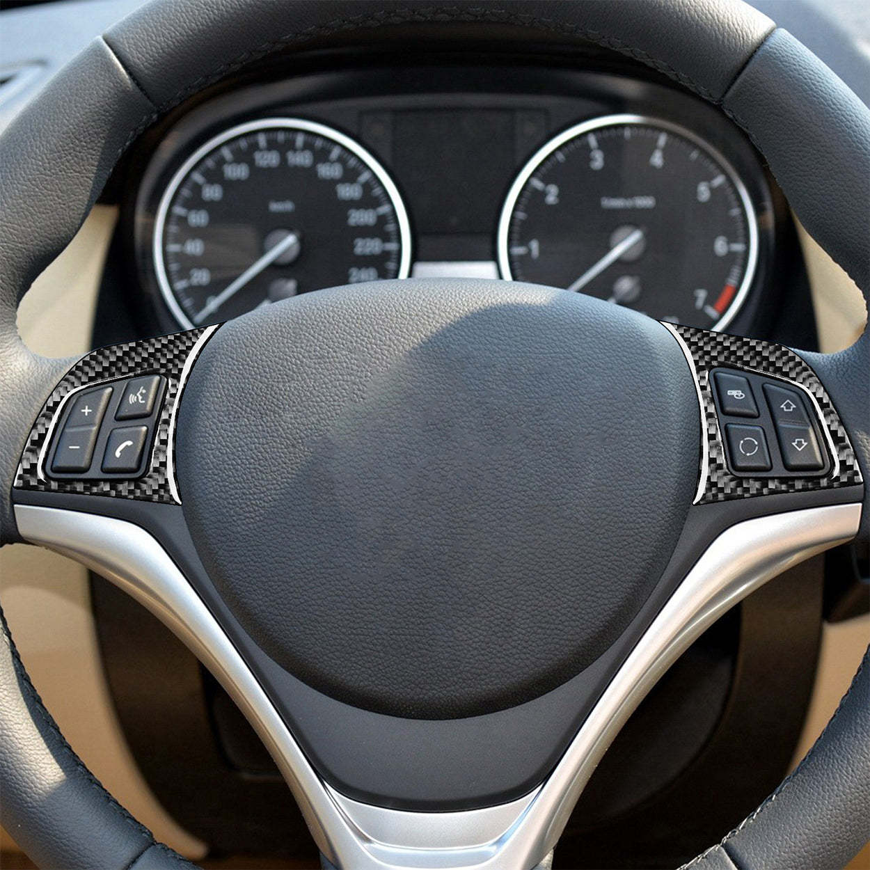 YDSSTORE Carbon Fiber  Car Dashboard Control Button Panel Decoration Sticker Compatible with BMW X1 E84 2013 2014 2015 Auto Interior Trim Accessories 2pcs-autoydsstore