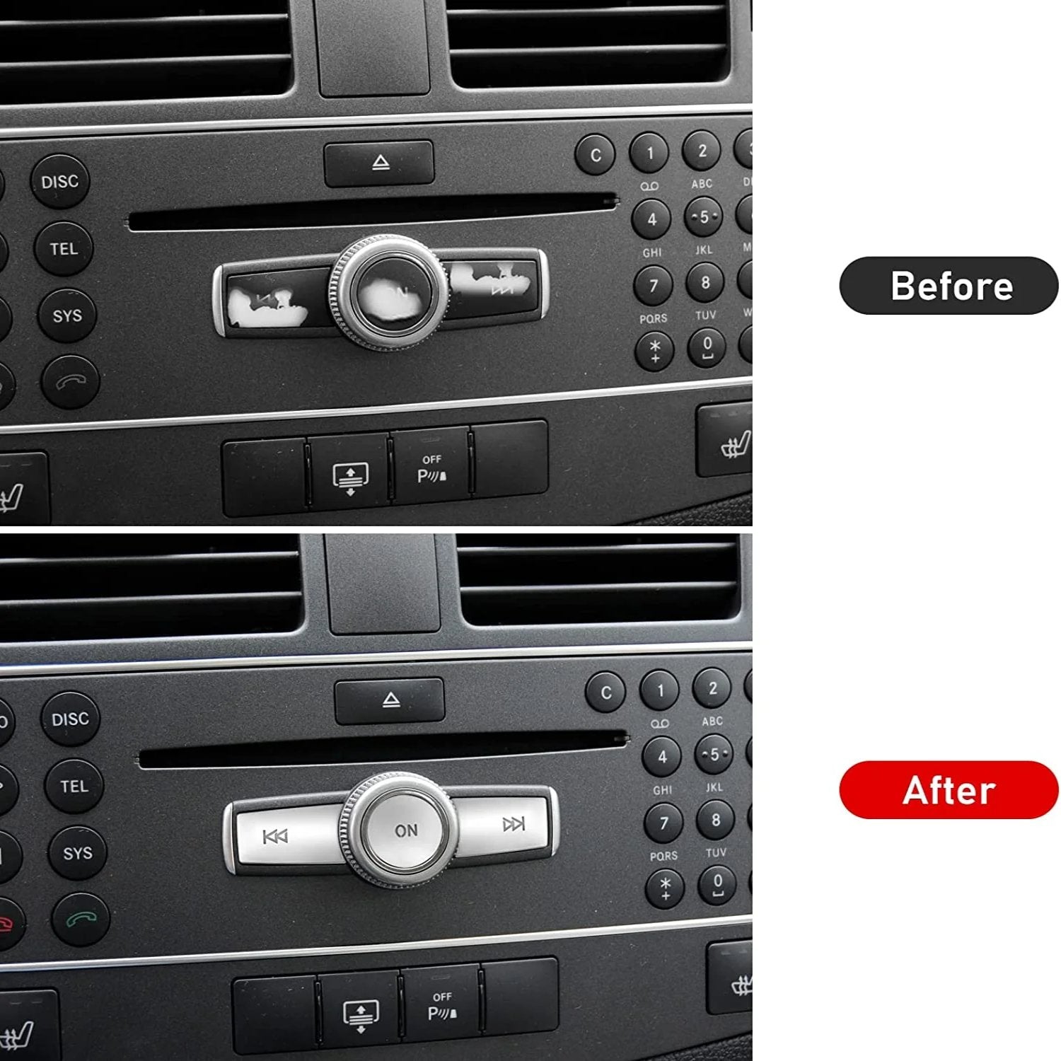 For Mercedes Benz C/GLK Class Radio Button Cover Stickers-Small Replacement | YDSSTORE