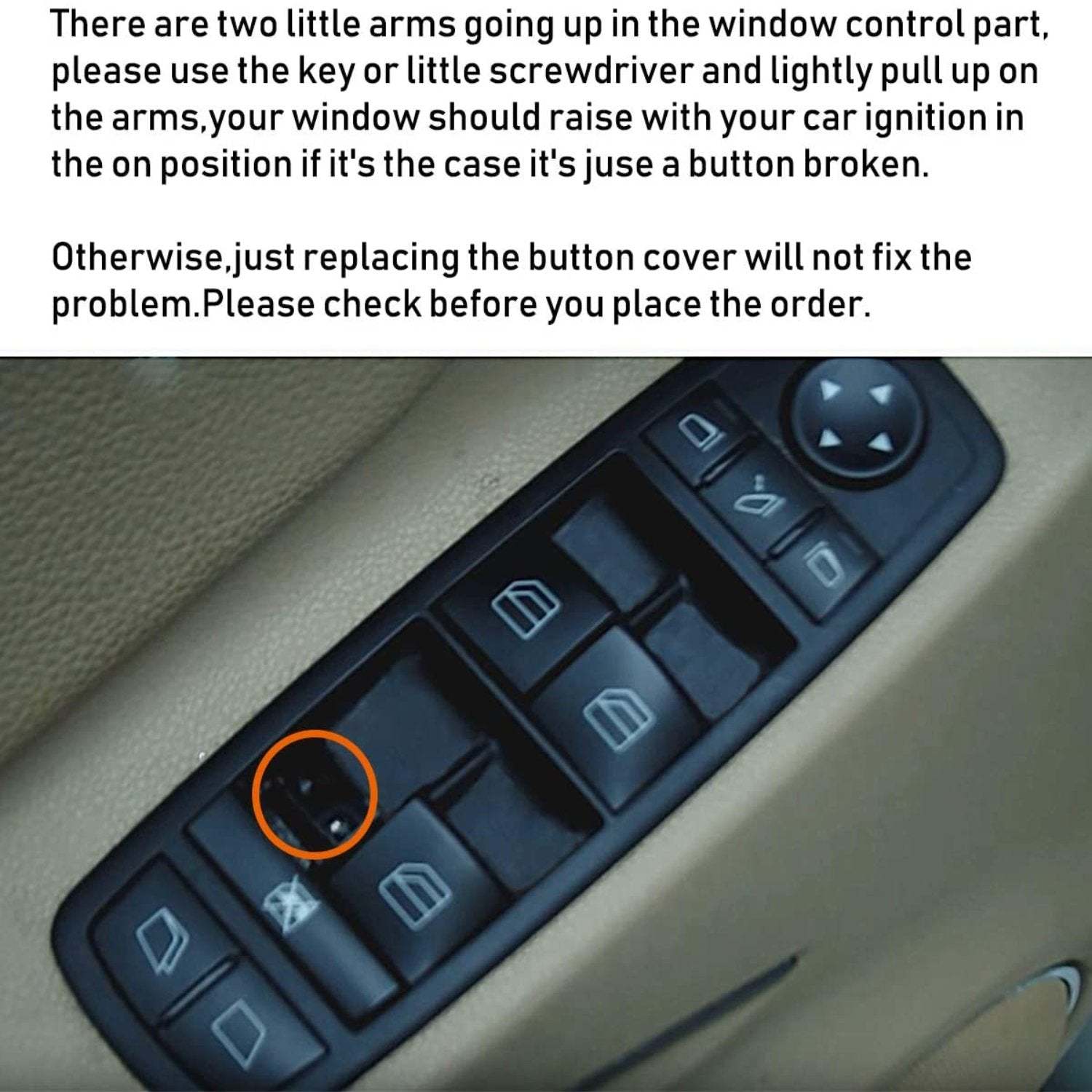 For Mercedes Benz Power Window Switch Button Covers 2pcs | YDSSTORE