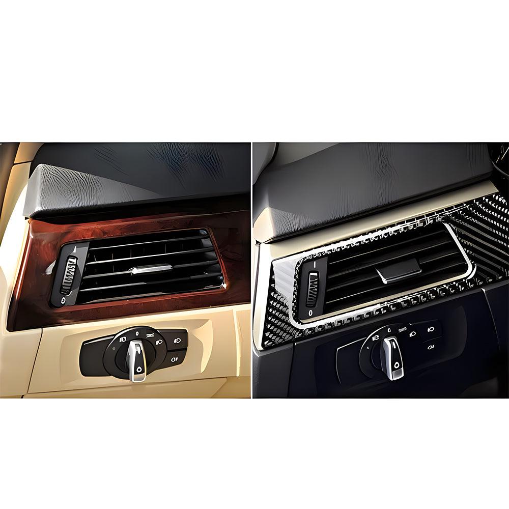YDSSTORE  Real Premium Carbon Fiber Car Dashobard Sides Air Conditioner Vent Outlet Cover Interior Trim Compatible with BMW E90 E92 E93 325i/xi 328i/xi 330i/xi 335d/i/xi/is 2006-2012 Accessories Black-autoydsstore