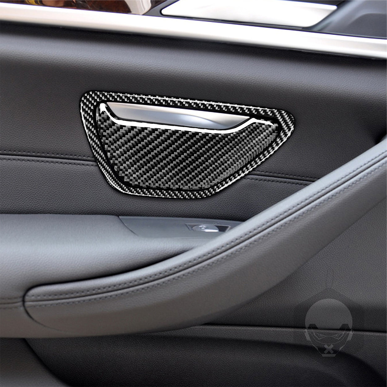 YDSSTORE  Real Carbon Fiber Car Door Side Ashtray Decoration Panel Decals (4pcs Set) | Premium Soft Carbon Fiber Interior Trim for BMW 5 Series G30 (2017-2023)-autoydsstore