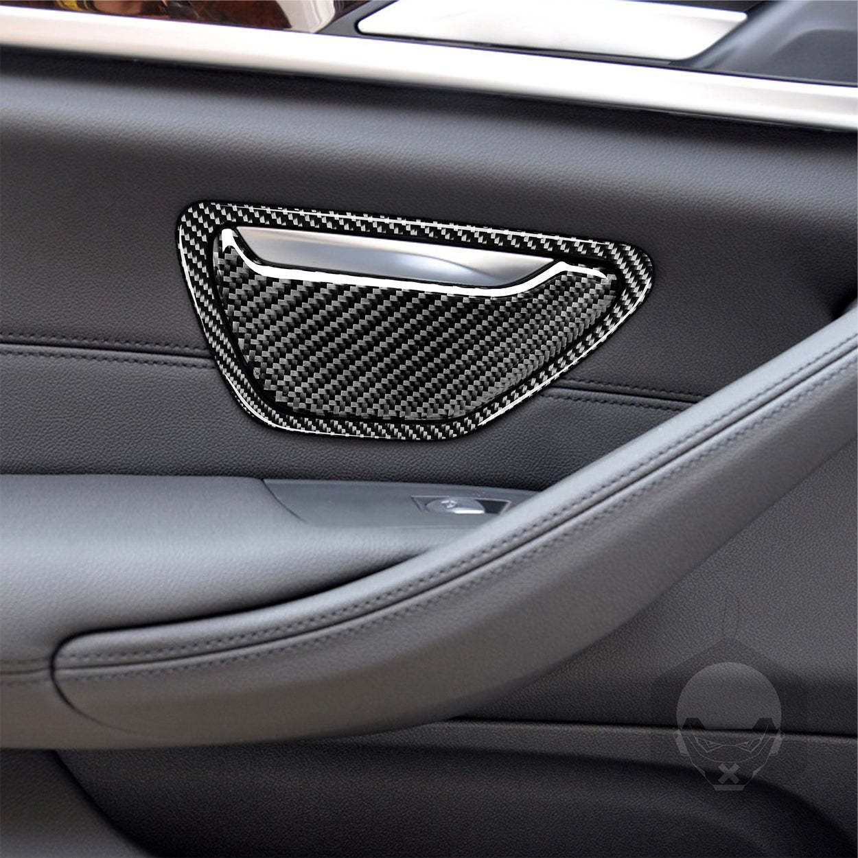 YDSSTORE  Real Carbon Fiber Car Door Side Ashtray Decoration Panel Decals (4pcs Set) | Premium Soft Carbon Fiber Interior Trim for BMW 5 Series G30 (2017-2023)-autoydsstore