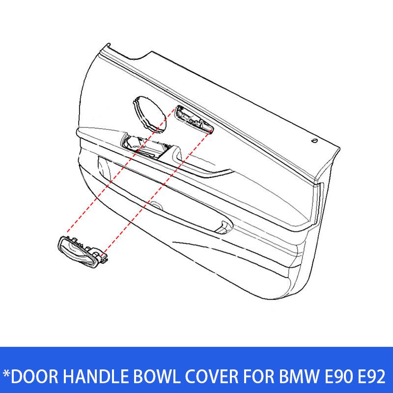 Inner Door Handle Bowl Cover Frame Decor Replacement for BMW 3 Series E90 2005-2012 for BMW E92/E93 Coupe and Convertible 2007-2013 for BMW M3 Coupe and Convertible 2008-2013-autoydsstore
