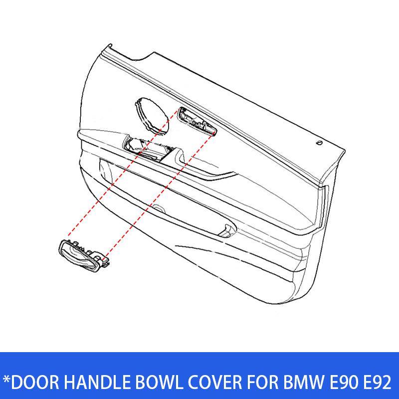 Inner Door Handle Bowl Cover Frame Decor Replacement for BMW 3 Series E90 2005-2012 for BMW E92/E93 Coupe and Convertible 2007-2013 for BMW M3 Coupe and Convertible 2008-2013-autoydsstore