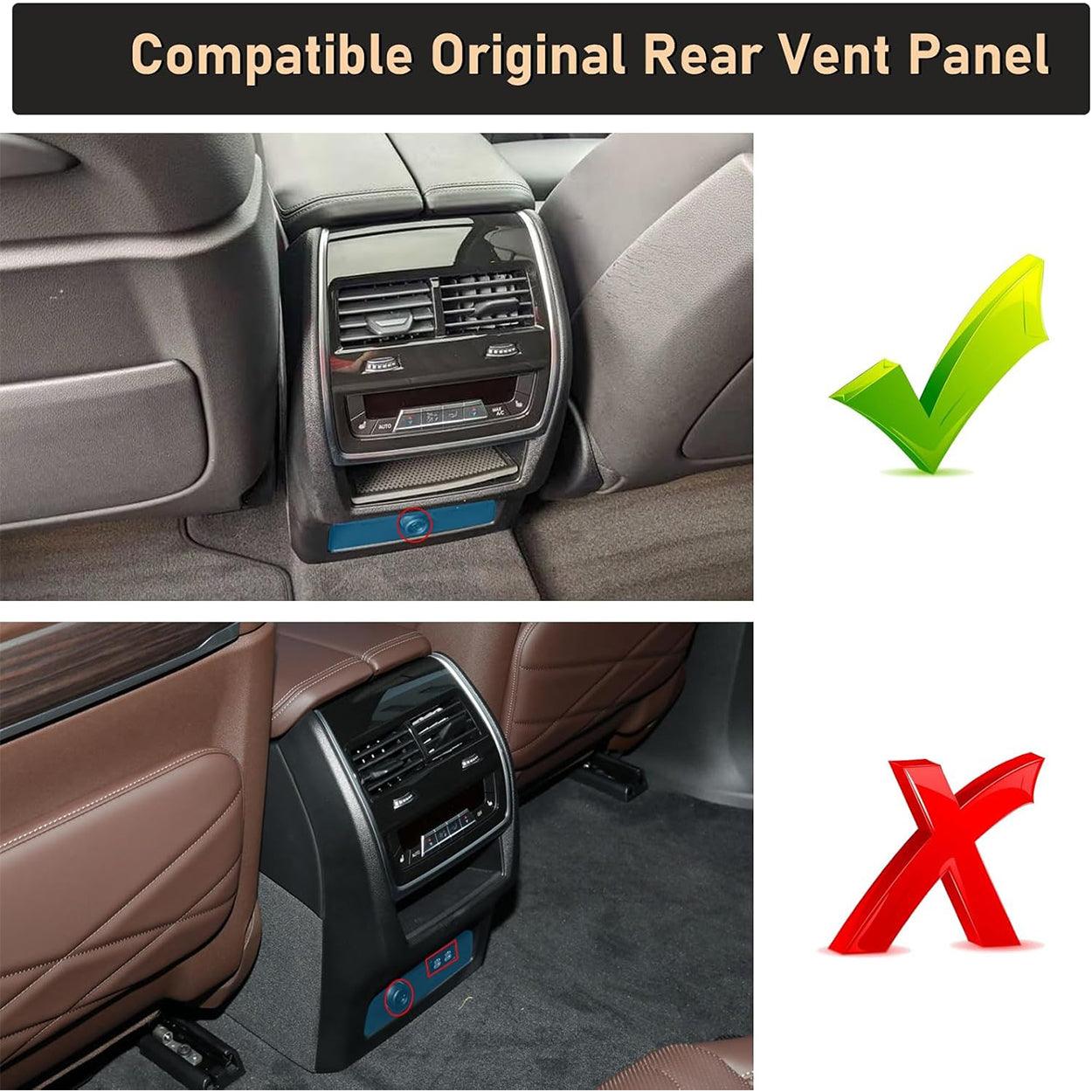 Compatible with BMW Rear Air Conditioning Vent Cover for X5 G05 & X6 G06 Carbon Fiber  Air Vent Panel Frame (Not Real Carbon Fiber)-autoydsstore