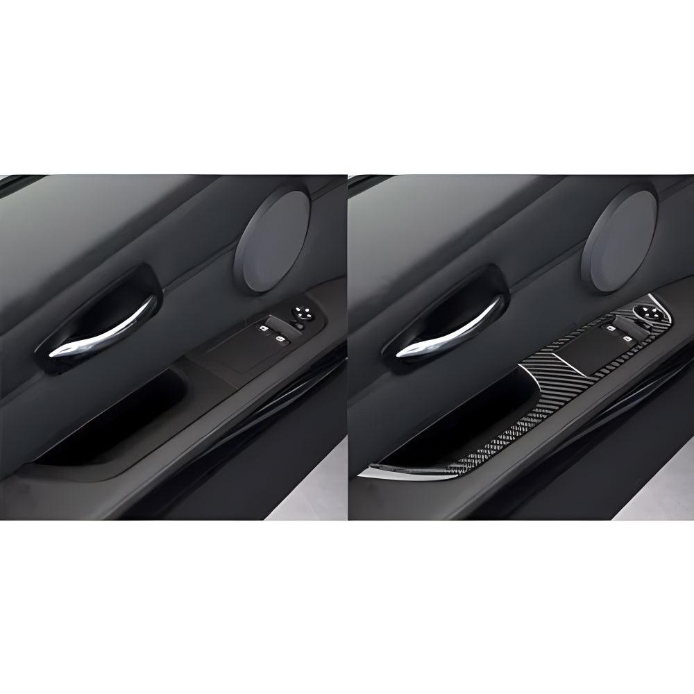 YDSSTORE Real Premium Carbon Fiber Compatible with BMW 3 Series E92 E93 2006-2012 2007 2008 2009 2010 2011 Coupe Convertible Accessories Car Window Lift Switch Panel Cover Interior Trim 2PCs Black-B-autoydsstore