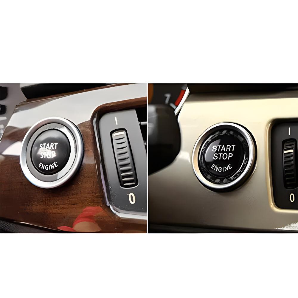 YDSSTORE  Real Premium Carbon Fiber Car Engine Start Stop Ignition Button Key Ring Cover Interior Trim Compatible with BMW 3 Series E90 E92 E93 328i 335i 2009 2010 2011 2012 2012 Accessories Black-autoydsstore