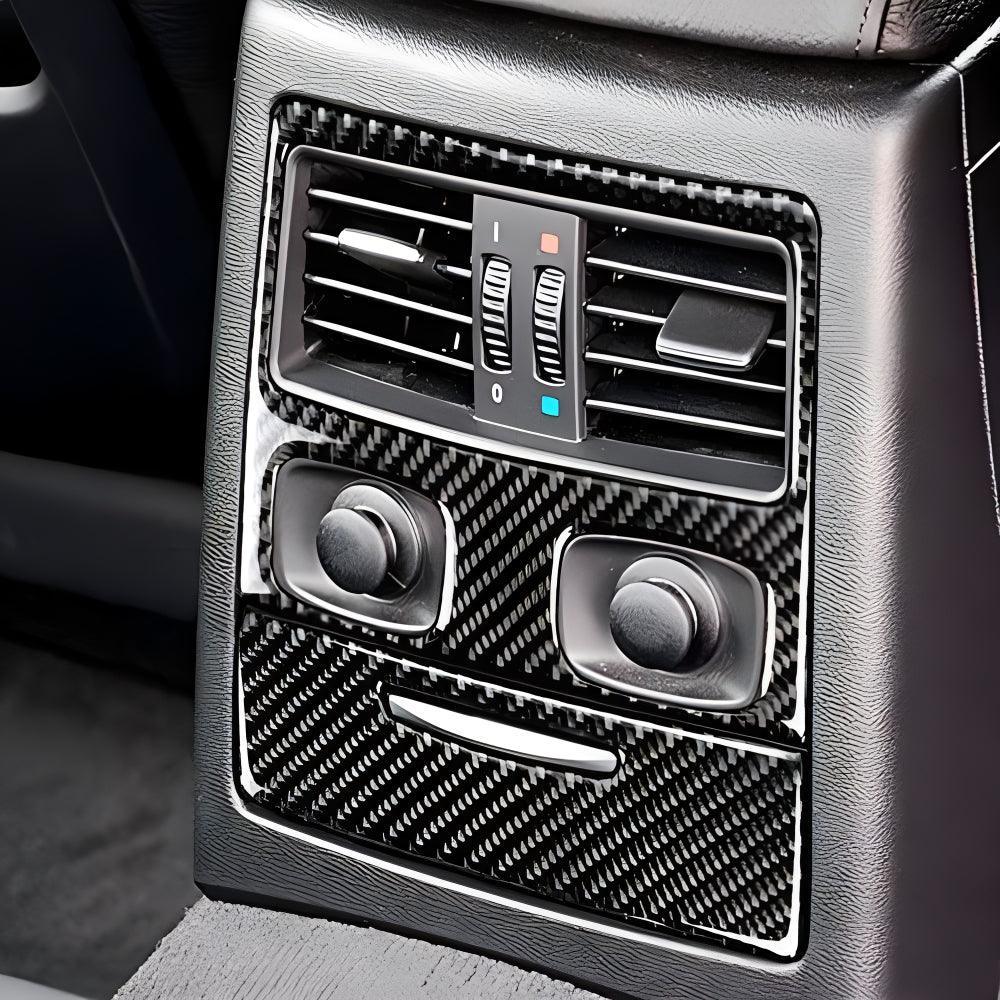 YDSSTORE Real Premium Carbon Fiber Car Rear Seat Air Conditioner Vent Cover Interior Trim Compatible with BMW E90 E92 325i 328i 330i 335i 2006 2007 2008 2009 2010 2011 2012 Accessories Black - B-autoydsstore