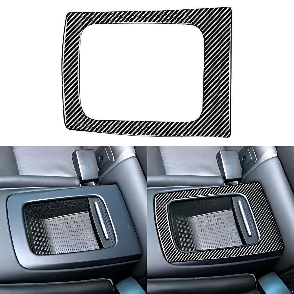 Real Premium Carbon Fiber Car Rear Storage Box Frame Cover Sticker Interior Trim Compatible with BMW E92 M3 2007-2013 Accessories Black-autoydsstore