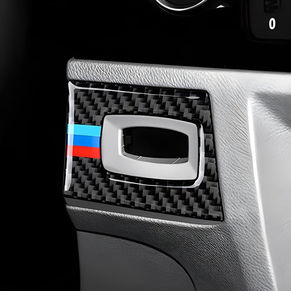 Car Key Engine Start Stop Push Start Button Frame Trim Cover Carbon Fiber Sticker Decal fits for BMW E90 E92 E93 2006 2007 2008 2009 2010 2011 Accessories-autoydsstore