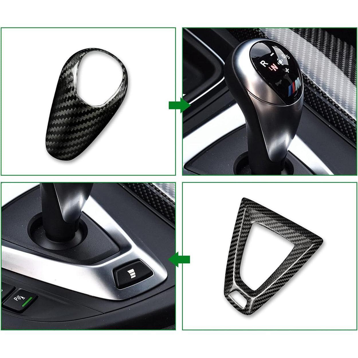 Carbon Fiber  Gear Shift Knob Cover Trim for BMW F80 M3 F82 M4 2014-2018. Black-autoydsstore