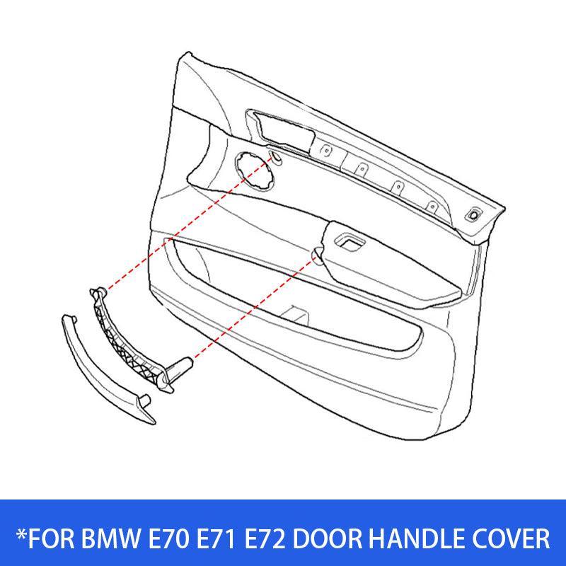 for BMW X5 X6 Genuine Leather Door Handle Outer Cover Replacement. Door Handle Leather Cover  Inner Door Panel Handle (Fits:BMW X5 E70/E70 LCI and BMW X6 E71/E72)-autoydsstore