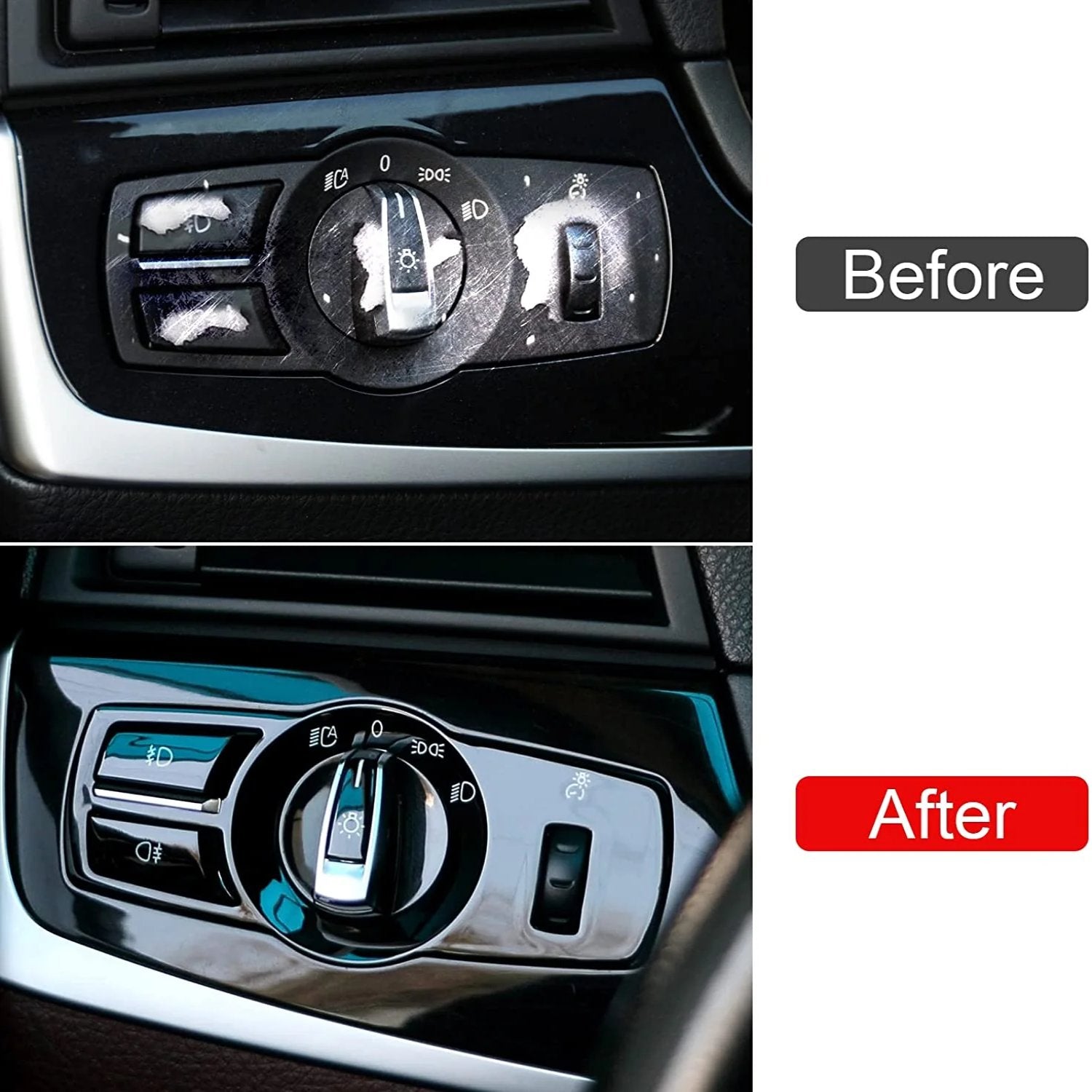 For BMW Headlight Switch Knob Button Covers | 4PCS | YDSSTORE