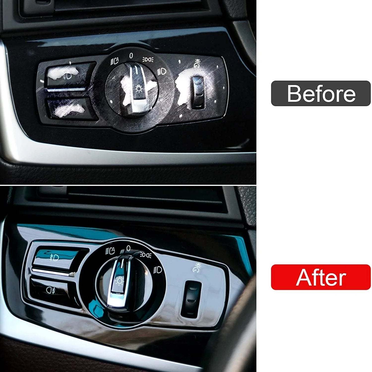 For BMW Headlight Switch Knob Button Covers | 4PCS | YDSSTORE