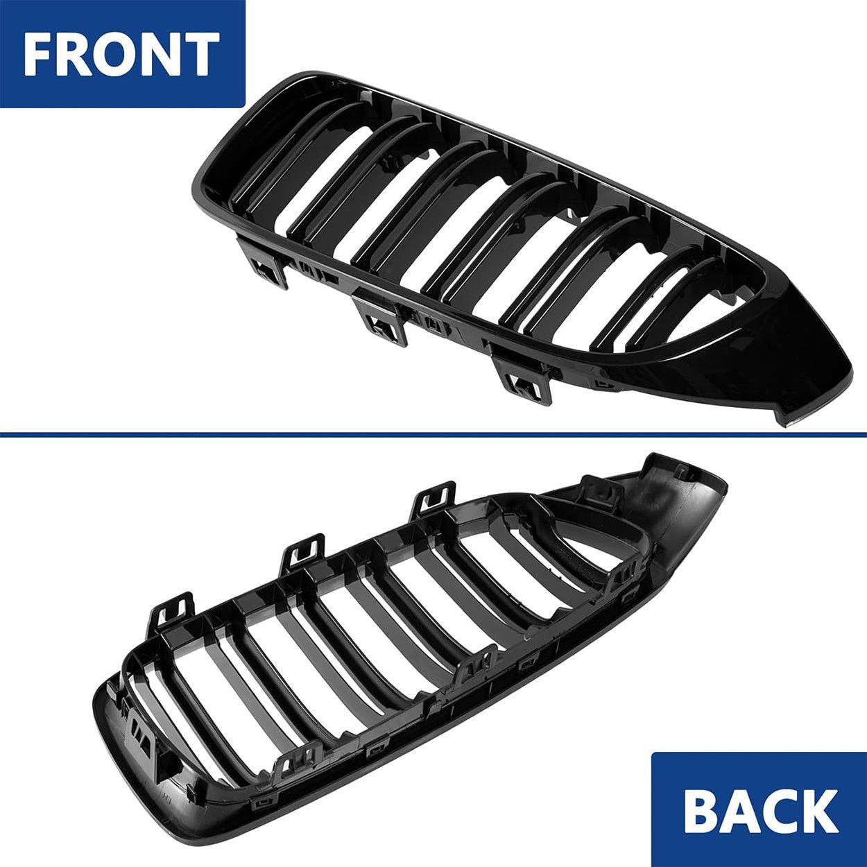 F32 Front Kidney Grille Grill for BMW 4 Series F32 F33 F36 (2014-2019) M3 F80 M4 F82 (2015-2019) - Gloss Black (2pcs)-autoydsstore
