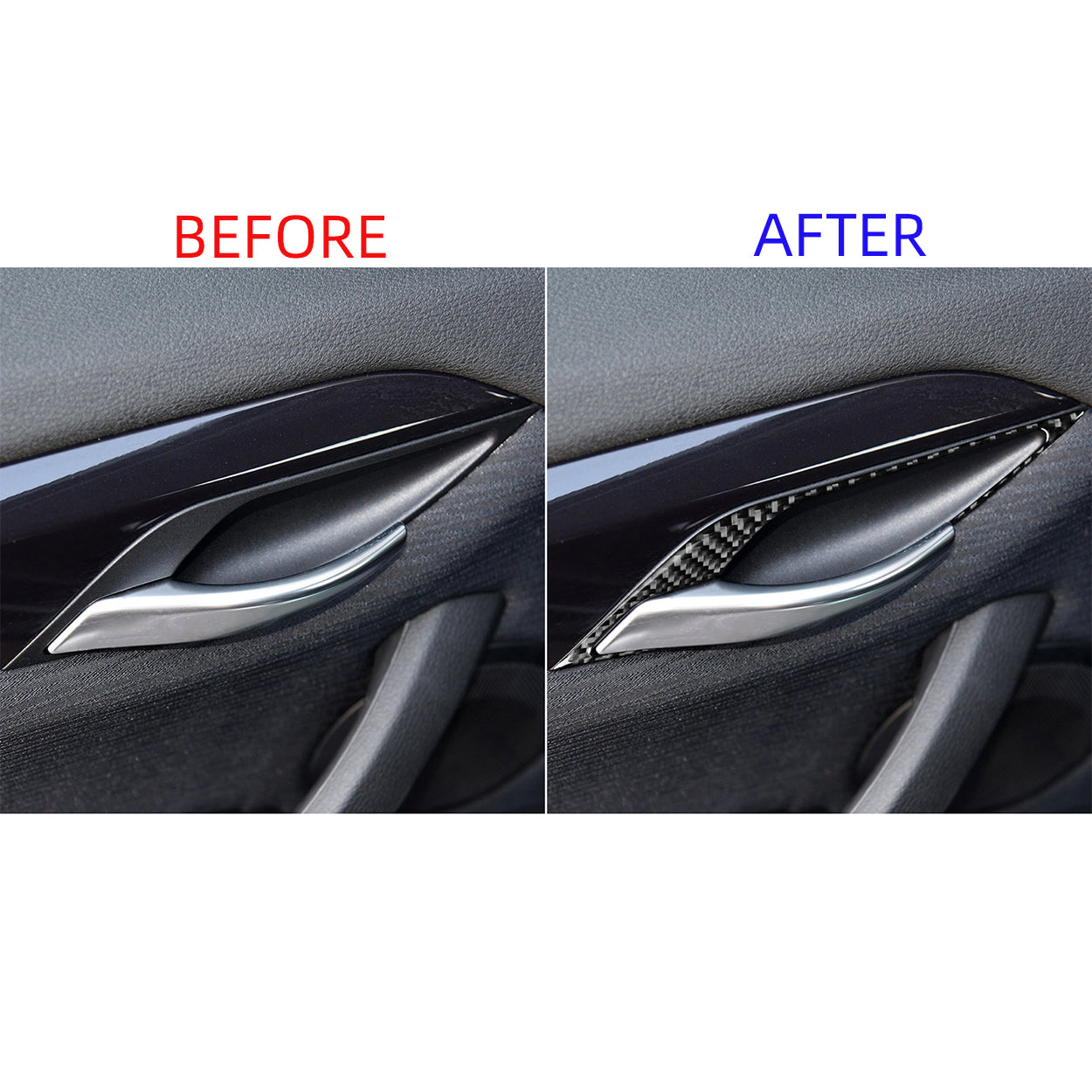 YDSSTORE Carbon Fiber  Car Inner Door Handle Panel Collision Protector Strip Cover Decoration Sticker Set Compatible with BMW X1 E84 2013 2014 2015 Auto Interior Trim Accessories 12pcs-autoydsstore