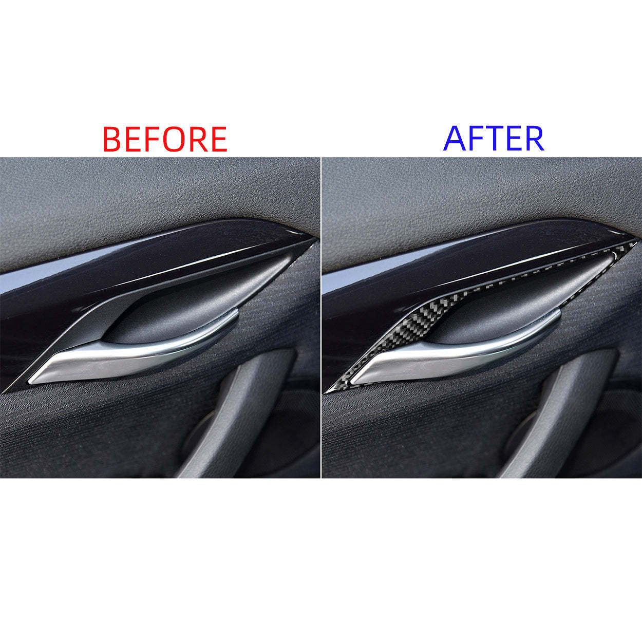 YDSSTORE Carbon Fiber  Car Inner Door Handle Panel Collision Protector Strip Cover Decoration Sticker Set Compatible with BMW X1 E84 2013 2014 2015 Auto Interior Trim Accessories 12pcs-autoydsstore