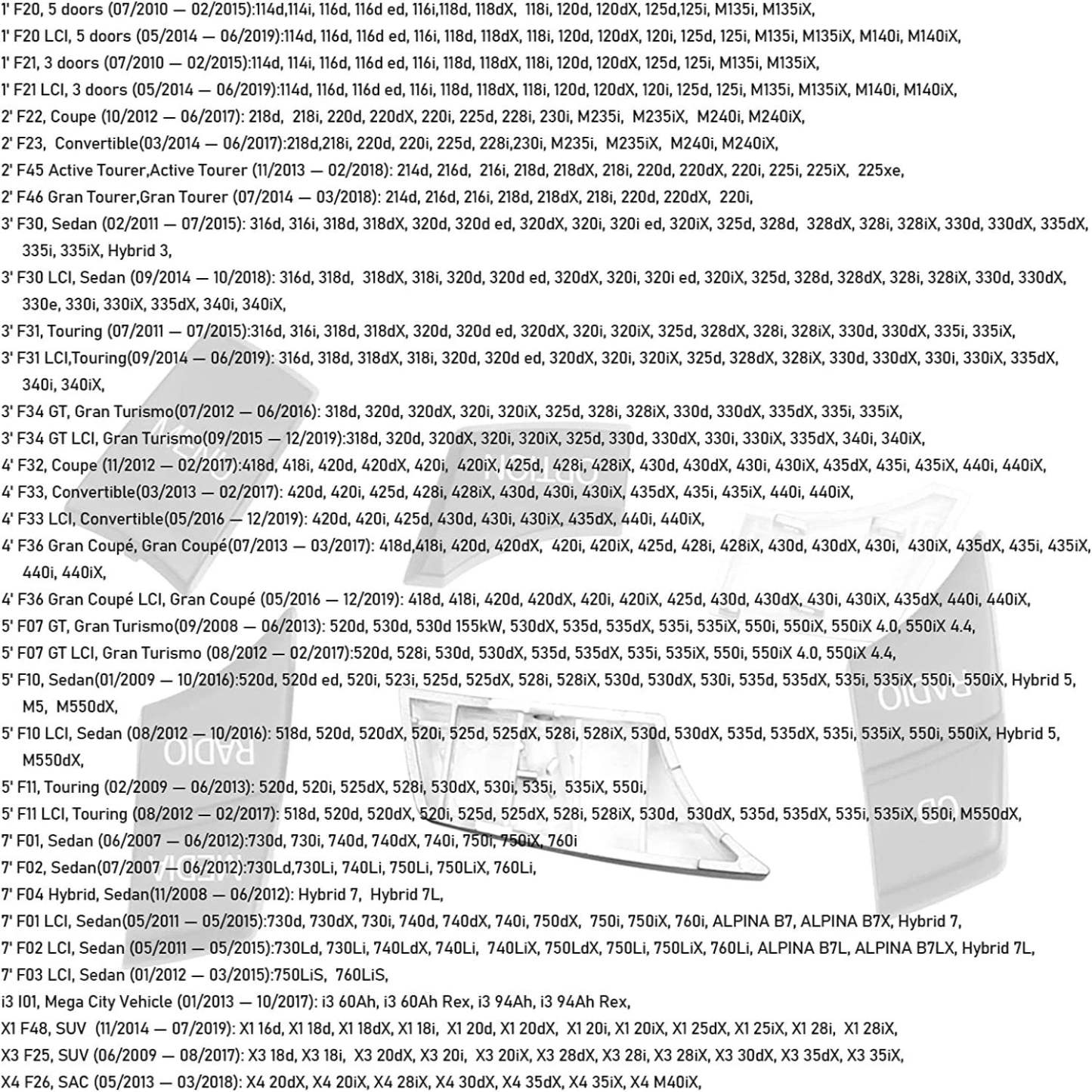 For BMW 1 2 3 4 5 7 X1 X3 X4 Series iDrive Auto Parts Button Covers | 7PCS | YDSSTORE