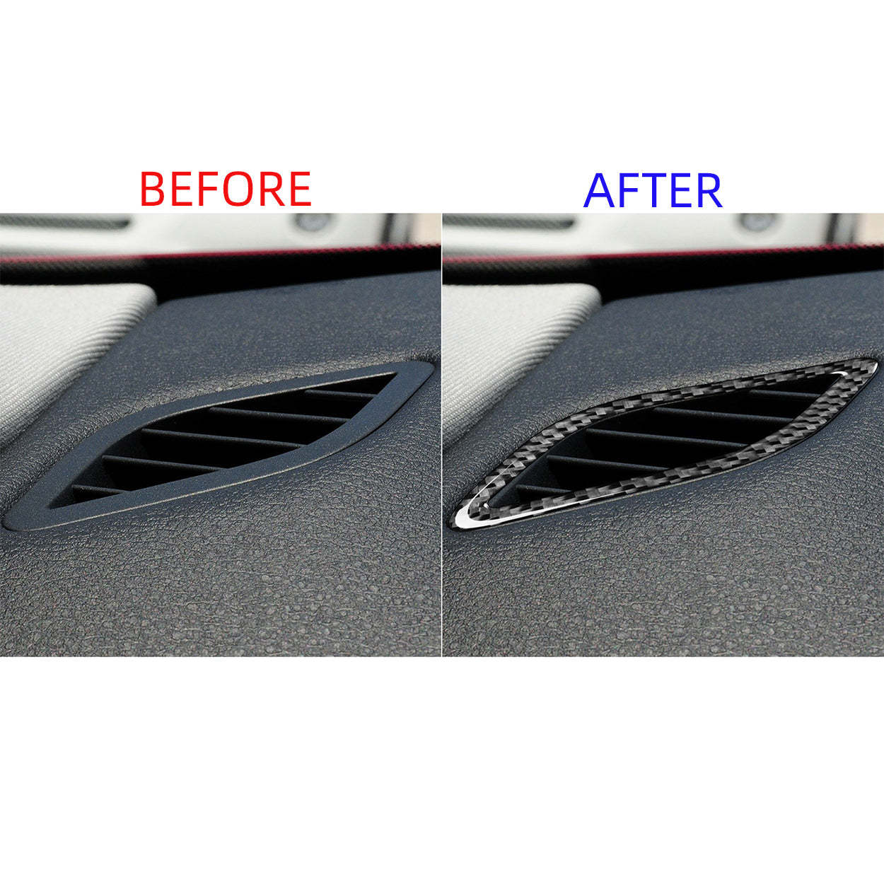 YDSSTORE Carbon Fiber  Car Dashboard Side Defogger AC Vent Panel Air Outlet Vent Frame Decoration Sticker Compatible with BMW X1 E84 2013 2014 2015 Auto Interior Trim Accessories 2pcs-autoydsstore