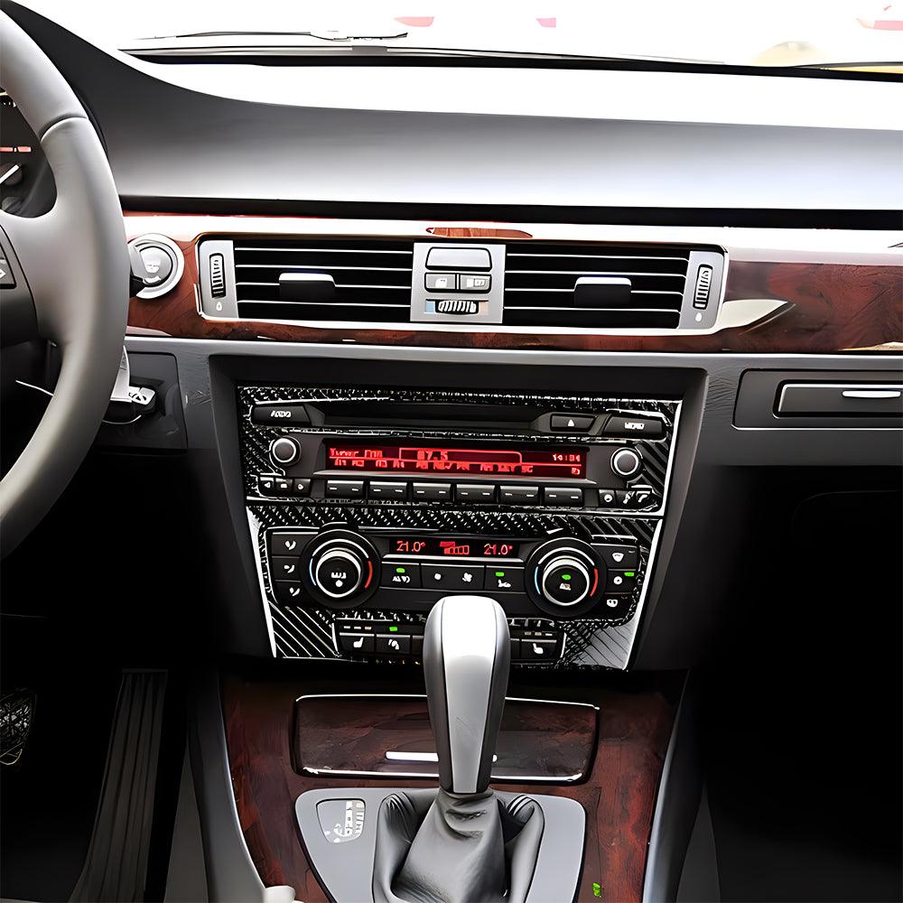 Real Premium Carbon Fiber Car CD AC Panel Cover Interior Trim Compatible with BMW 3 Series E90 E92 E93 325i 328i 330i 335i M3 2006 2007 2008 2009 2010 2011 2012 2013 Accessories Black - D-autoydsstore