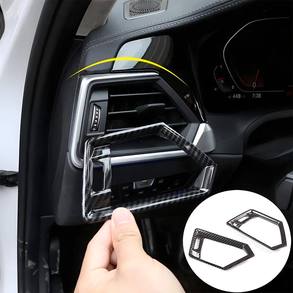 YDSSTORE Car Carbon Fiber Front Side Air Conditioning Outlet Vent Frame Grille Cover Trim for BMW G20 3 Series 330i M340i 2019 2020 2021 2022 2023 2024 / G22 4 Series Coupe M440i Interior Accessories-autoydsstore