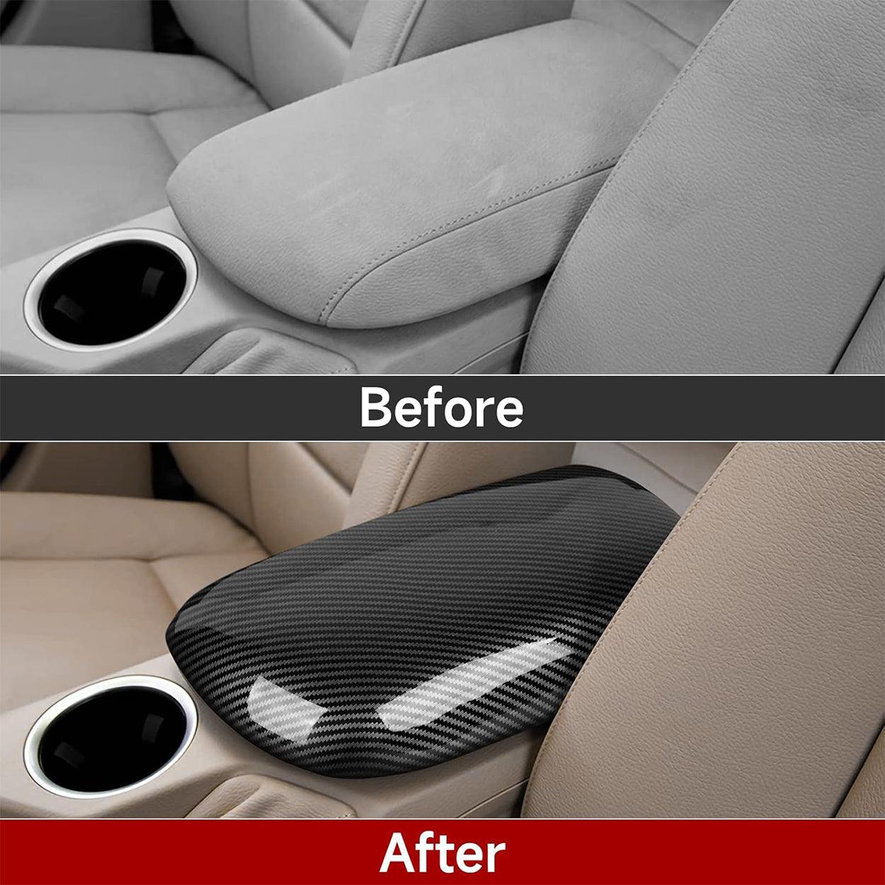 for BMW X1 E84 2010-2015 Carbon Fiber Color Car Interior Center Armrest Box Cover Console Box Storage Box Panel Protective Cover (X1 E84 2010-2015)-autoydsstore