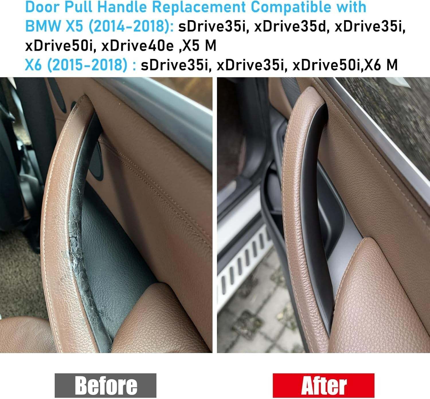 YDSSTORE BMW X5 X6 Door Pull Handle Replacement. Fits BMW X5 2014-2018 F15/F85 and X6 2015-2018 F16/F86. Passenger Side Right Front. Right Rear. and Left Rear Armrest Handle Grab Cover-autoydsstore