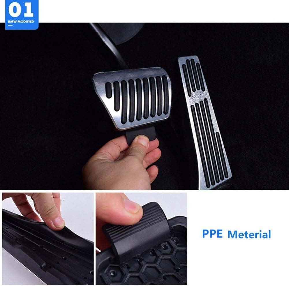 YDSSTORE  Compatible with BMW Pedal Covers. Anti-Slip No Drill Pedal Pads Compatible with BMW 3' E90 E91 E92 E93/5' F10 F11/6' F12 F13/7' F01 F02/X3 F25/X4 F26/X5 E70/X6 E71/Z4 E89-autoydsstore