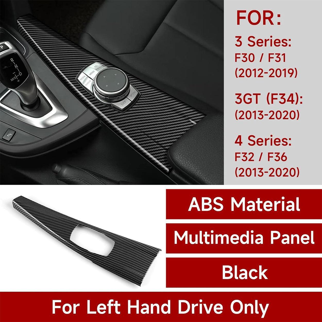 Carbon Fiber Multimedia Cover Sticker Wrap ABS Decal Trim for BMW F30 F31 F34 3GT F32 F36 Accessories - Not Compatible with F33 Convertible-autoydsstore