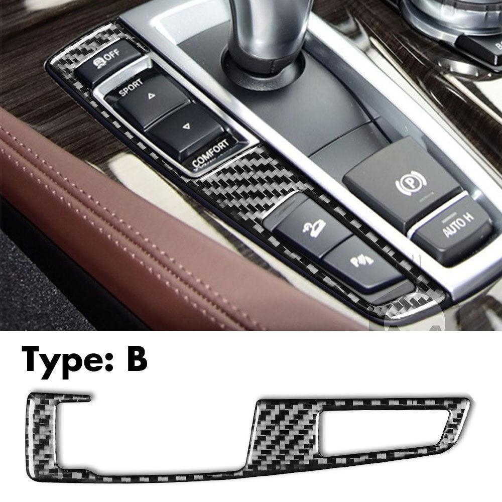 YDSSTORE  Compatible with Carbon Fiber Gear Shifter Box Driving Mode Panel Cover Trim Interior for BMW 5 Series F10 F11 F12 F13 F18 F25 F26 X3 X4 520i 528i 530i 535i 2011-2017-autoydsstore