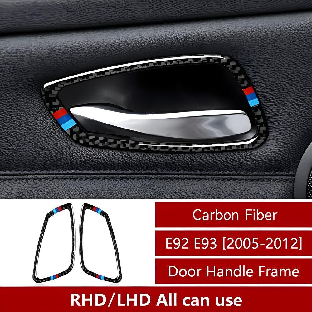 2PCS Car Door Bowl Frame Sticker Decal Carbon Fiber Trim fits for BMW 3 Series E90 E91 E92 E93 2006-2011 Interior Accessories-autoydsstore