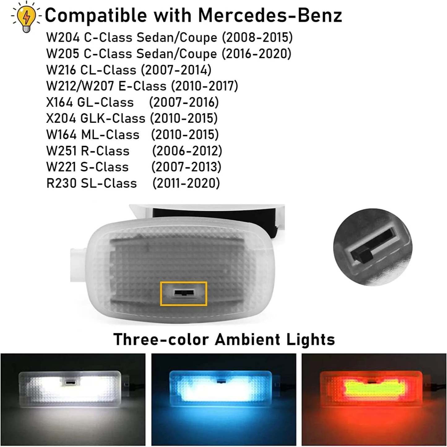 Upgraded For Mercedes Benz Ambient Footwell lighting