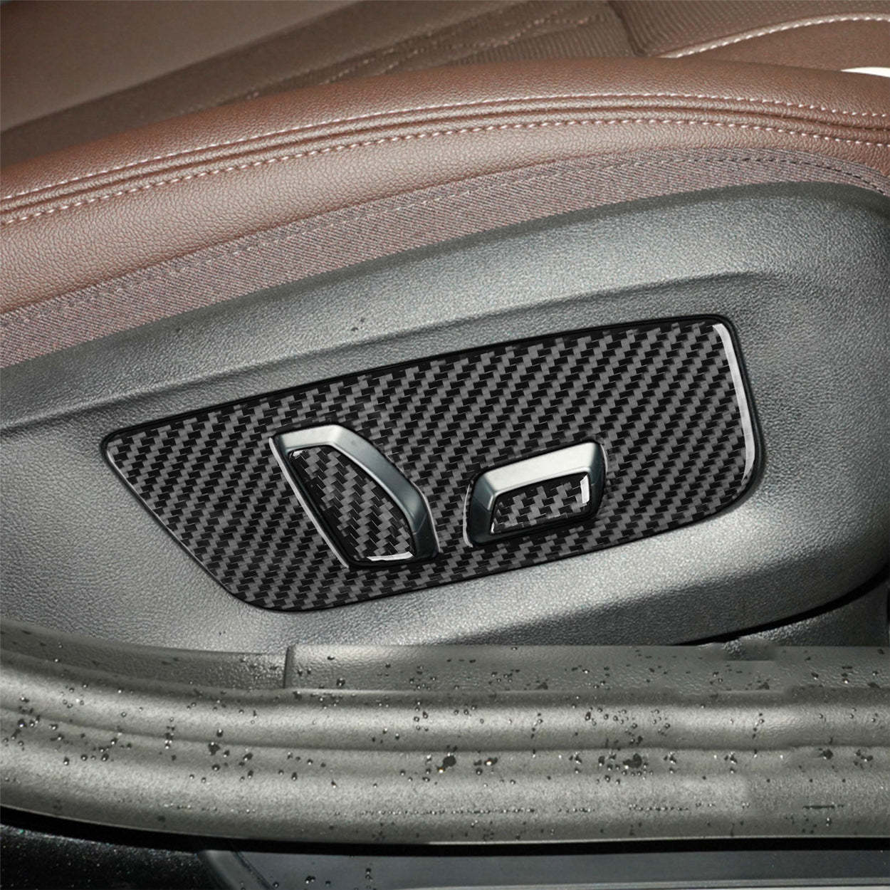 YDSSTORE Carbon Fiber Seat Adjustment Panel Decal (6pcs) | Premium Real Carbon Fiber Interior Trim for BMW 5 Series G30 G38 530i 540i (2017-2023) | Easy Installation-autoydsstore