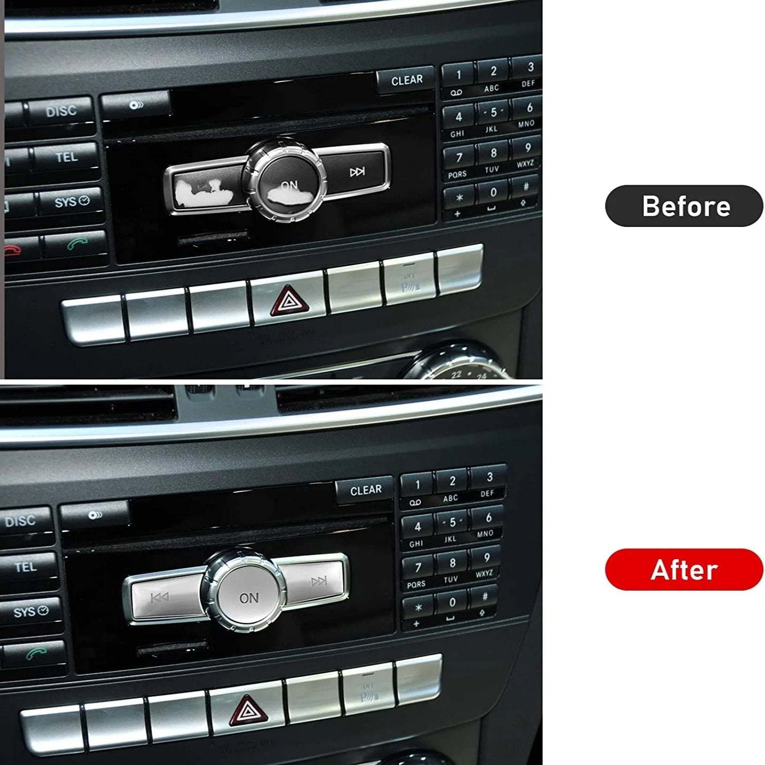 For Mercedes Benz B/C/E/G Class Radio Button Cover Stickers-Large | YDSSTORE
