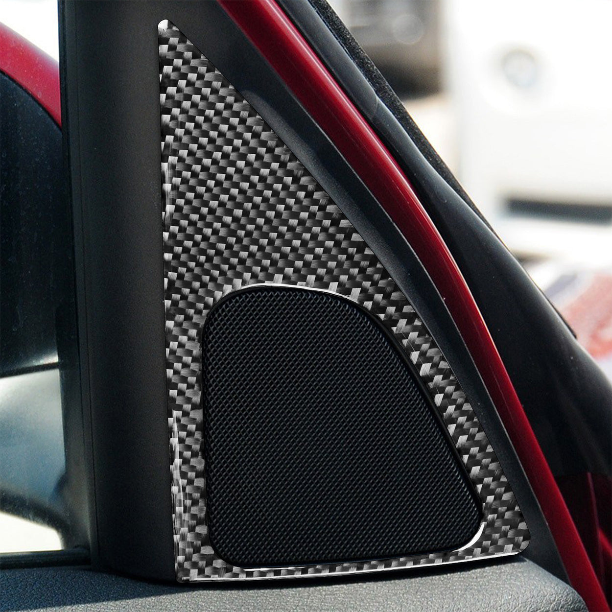 YDSSTORE Carbon Fiber  Inner Door Panel Loudspeaker Horn Speaker Frame Decoration Sticker (2pcs) | Interior Trim Accessories for BMW X1 E84 (2013-2015)-autoydsstore